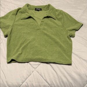 Love J Velvet Green Crop Top.